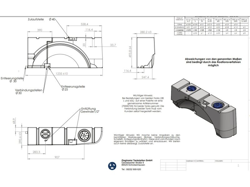 Wassertank Wohnmobil 65 l + 28 l für VW T6 – Frischwassertank-Set für Wohnmobil & Camper