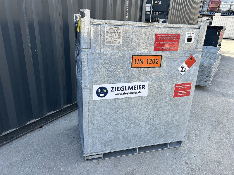 Mobile Tankstelle Diesel 1000 l – doppelwandig verzinkt, 230 V Pumpe 45 l/min NEUWERTIG