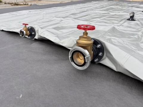 Flexitainer 35.000 Liter – Mobiler Wassertank mit 2 x 2" & 1 x 4" Anschluss