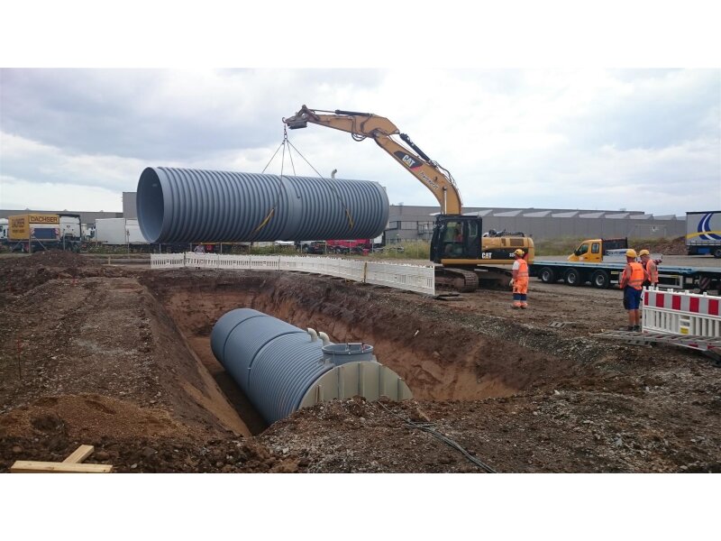 Löschwasserbehälter 25.000 l Hawle Kunststoff – nach DIN 14230, DN 2500, SLW 60 Komplettset