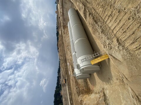 Löschwasserbehälter 50.000 l Hawle Kunststoff – nach DIN 14230, DN 2500, SLW 60 Komplettset