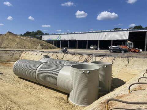 Löschwasserbehälter 75.000 l Hawle – Kunststofftank nach DIN 14230, DN 2500, SLW 60