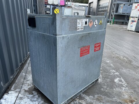 Mobile Tankstelle Diesel 1000 l - doppelwandig verzinkt, 230V Pumpe 45 l/min gebraucht