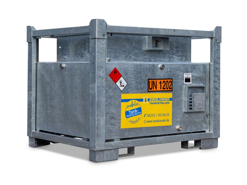 Mobile Tankstelle Diesel 950 l – verzinkter Stahltank mit 230 V Pumpe 45 l/min für Baustellen & Betriebe