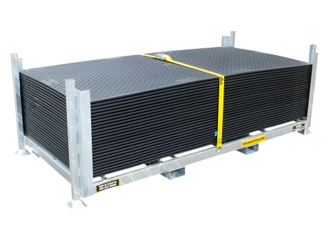 Transportbox aus Stahl für Überfahrplatten – robust & stapelbar