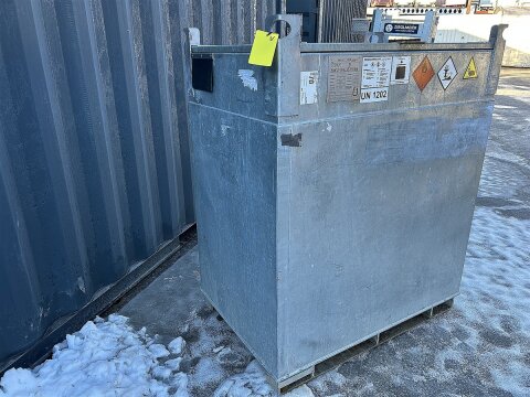 Mobile Tankstelle Diesel 1000 l – doppelwandig verzinkt, 230 V Pumpe 45 l/min gebraucht