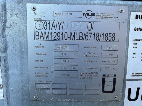 Mobile Tankstelle Diesel 1000 l – doppelwandig verzinkt, 230 V Pumpe 45 l/min gebraucht