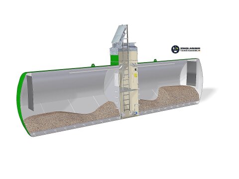 Pellettank Erdtank Zweikammer-Stahltank