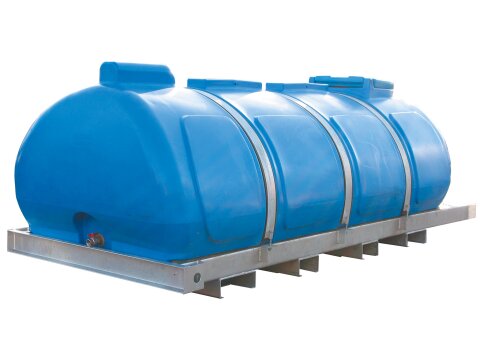 Wasserfass 2.700 Liter auf Transportgestell