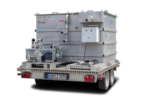 Mobiler Ölabscheider NG 10 mieten – auf Tandemanhänger mit Koaleszenzabscheide